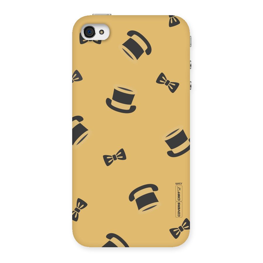 Hat and Bow Tie Back Case for iPhone 4 4s