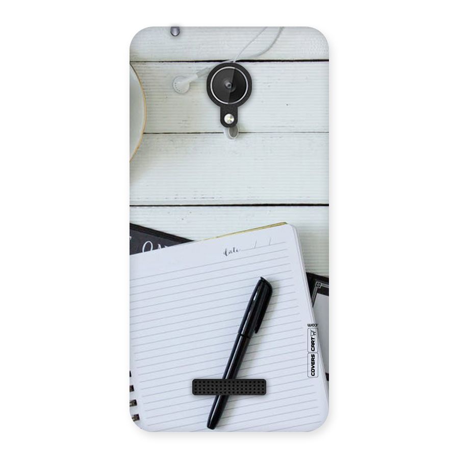 Headphones Notes Back Case for Micromax Canvas Spark Q380