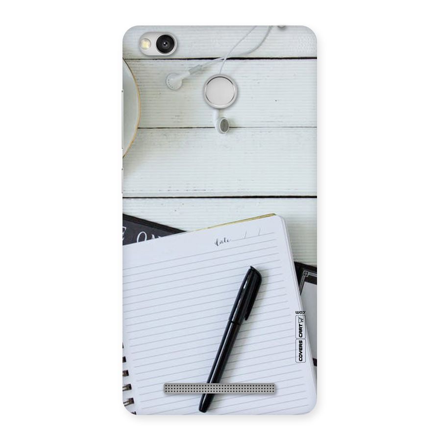 Headphones Notes Back Case for Redmi 3S Prime