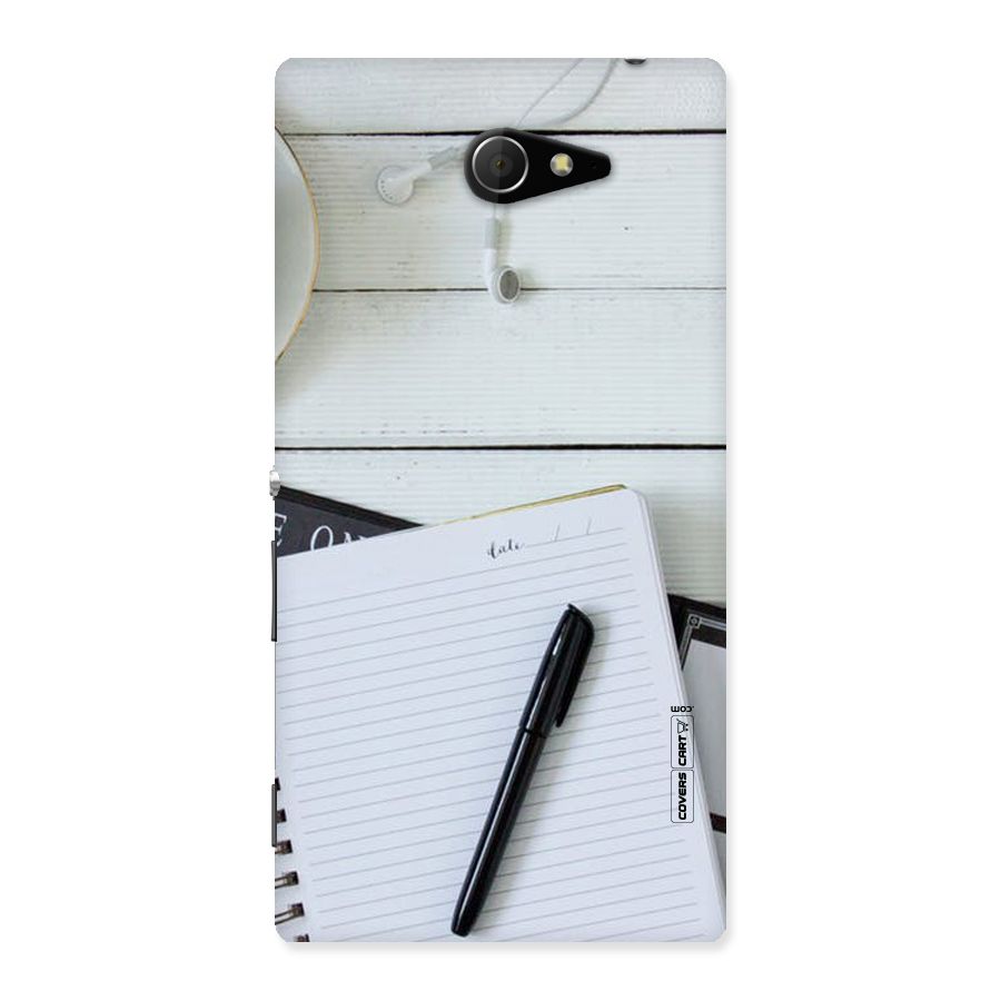 Headphones Notes Back Case for Sony Xperia M2