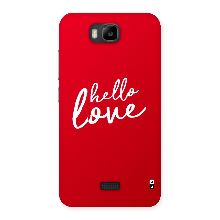 Hello Love Back Case for Honor Bee