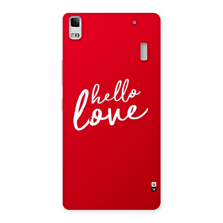 Hello Love Back Case for Lenovo K3 Note