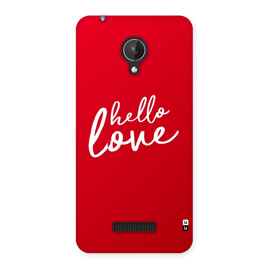 Hello Love Back Case for Micromax Canvas Spark Q380