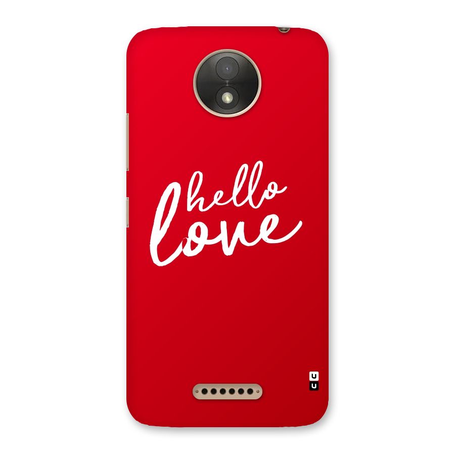 Hello Love Back Case for Moto C Plus