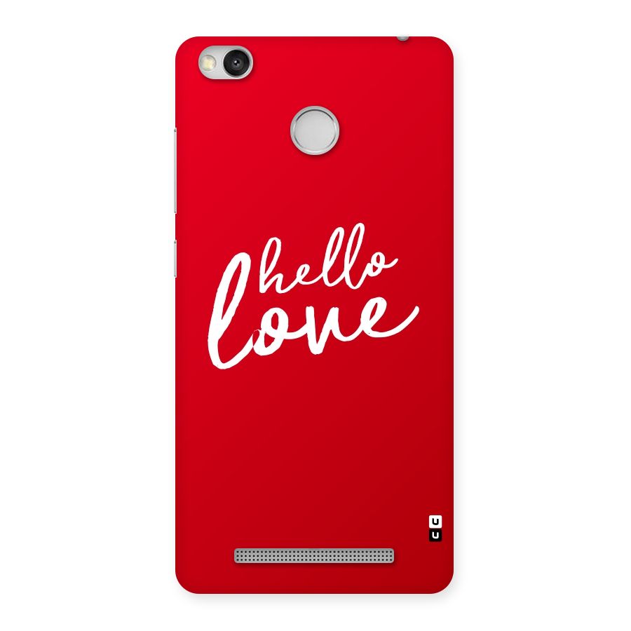 Hello Love Back Case for Redmi 3S Prime
