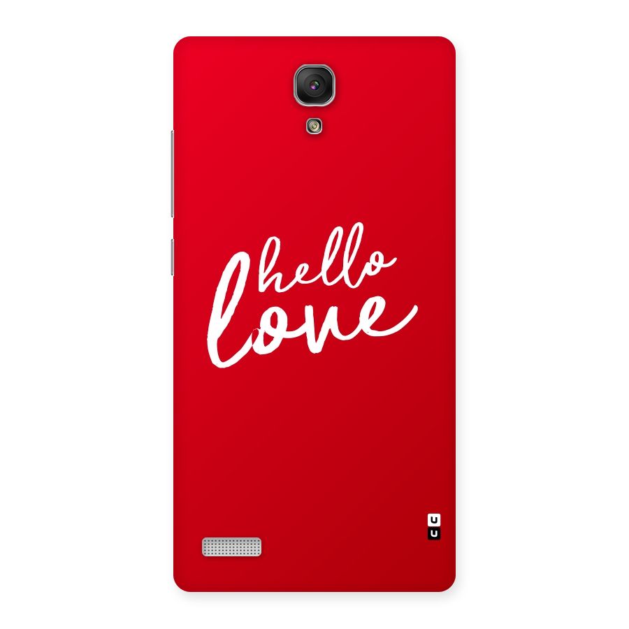 Hello Love Back Case for Redmi Note Prime