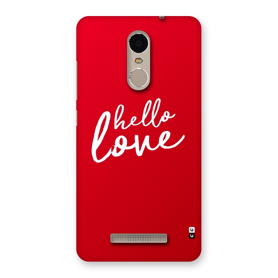 Hello Love Back Case for Xiaomi Redmi Note 3