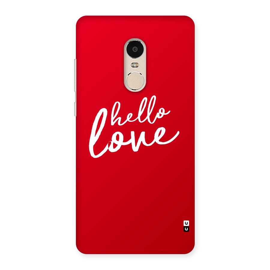 Hello Love Back Case for Xiaomi Redmi Note 4