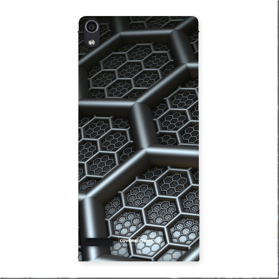 Hexa Black Abstract Back Case for Ascend P6