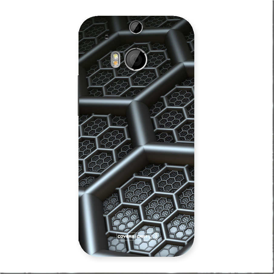 Hexa Black Abstract Back Case for HTC One M8
