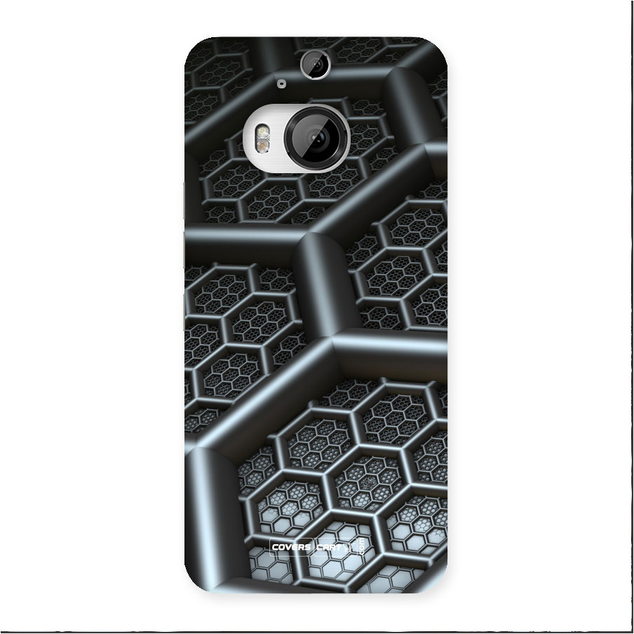 Hexa Black Abstract Back Case for HTC One M9 Plus