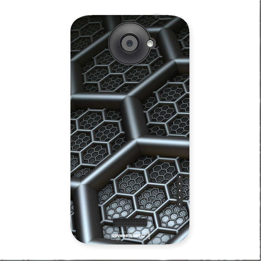 Hexa Black Abstract Back Case for HTC One X