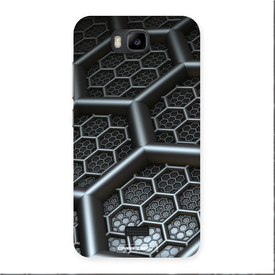 Hexa Black Abstract Back Case for Honor Bee