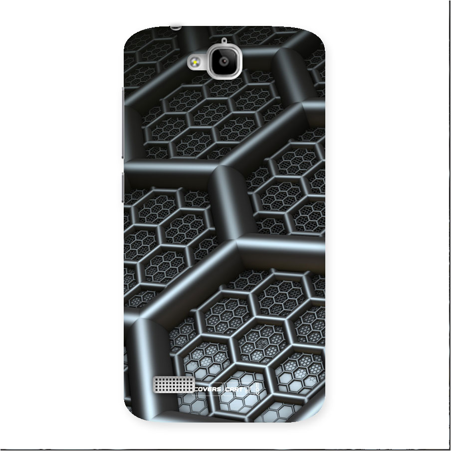 Hexa Black Abstract Back Case for Honor Holly