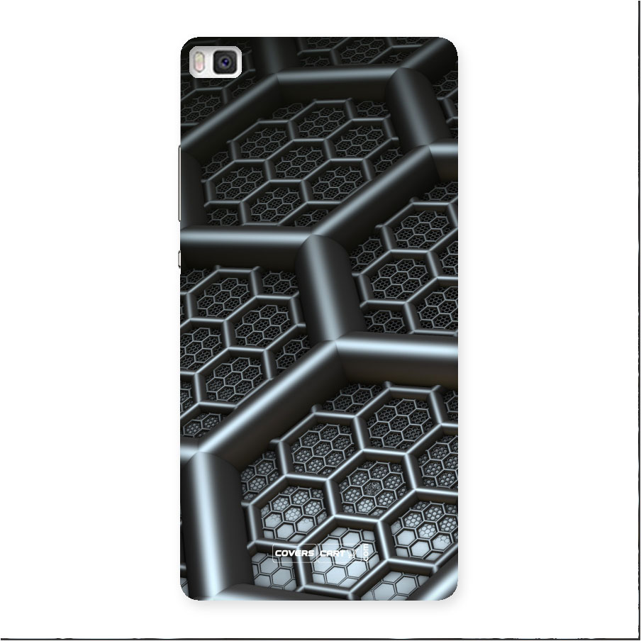 Hexa Black Abstract Back Case for Huawei P8