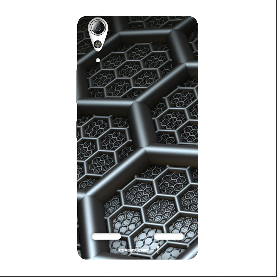 Hexa Black Abstract Back Case for Lenovo A6000