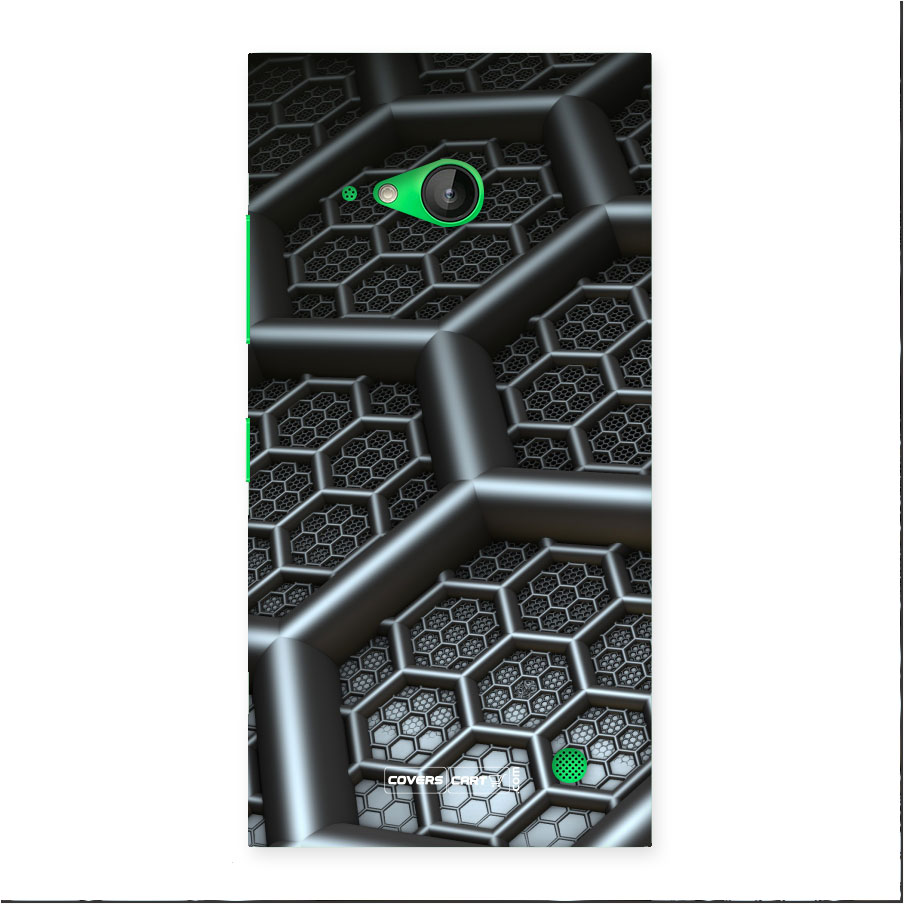 Hexa Black Abstract Back Case for Lumia 730