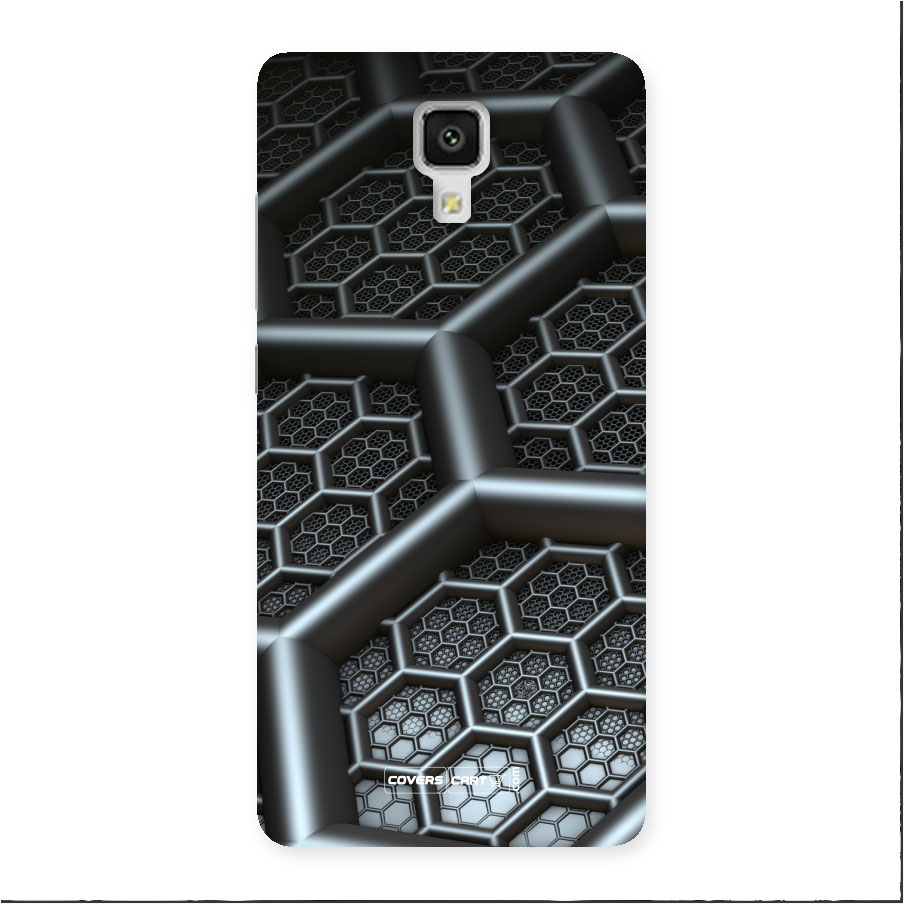 Hexa Black Abstract Back Case for Mi4
