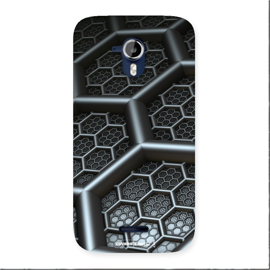 Hexa Black Abstract Back Case for Micromax A117 Canvas Magnus