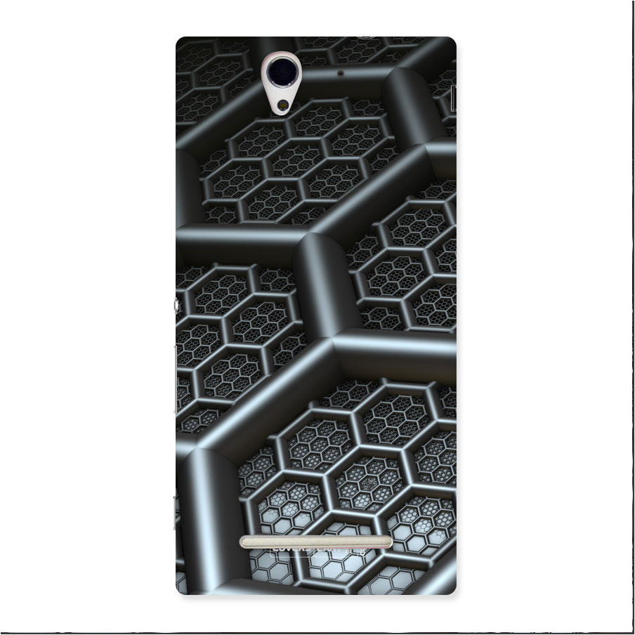 Hexa Black Abstract Back Case for Xperia C3