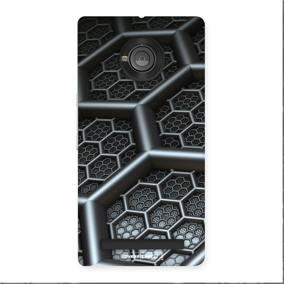 Hexa Black Abstract Back Case for Yu Yuphoria