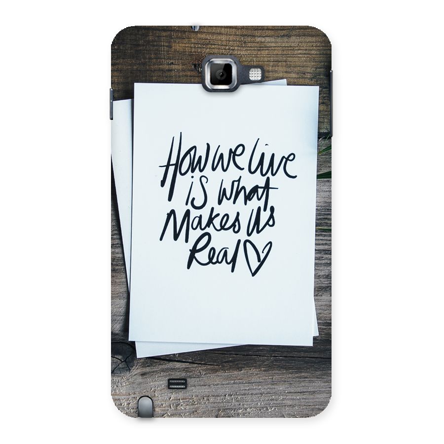 How We Live Back Case for Galaxy Note
