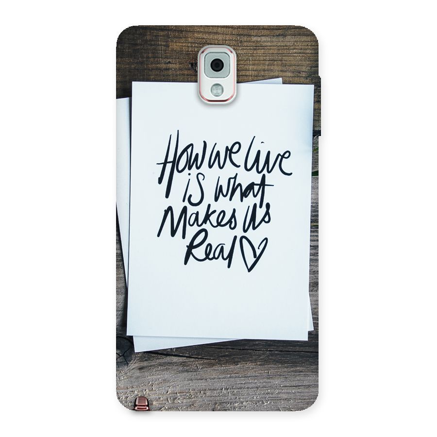 How We Live Back Case for Galaxy Note 3
