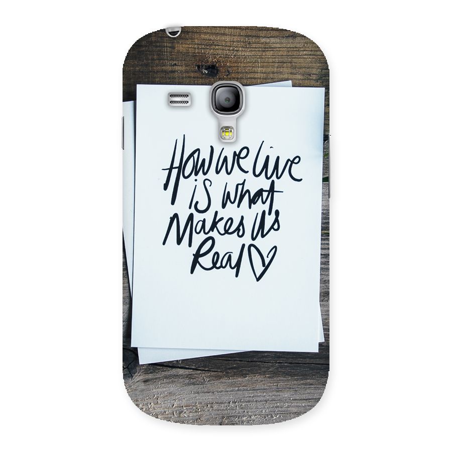 How We Live Back Case for Galaxy S3 Mini