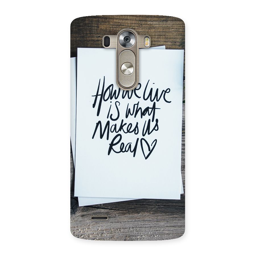 How We Live Back Case for LG G3