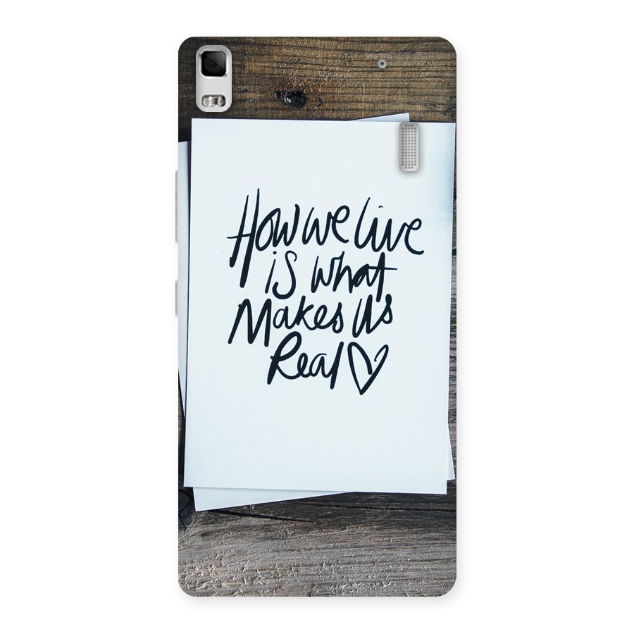 How We Live Back Case for Lenovo K3 Note