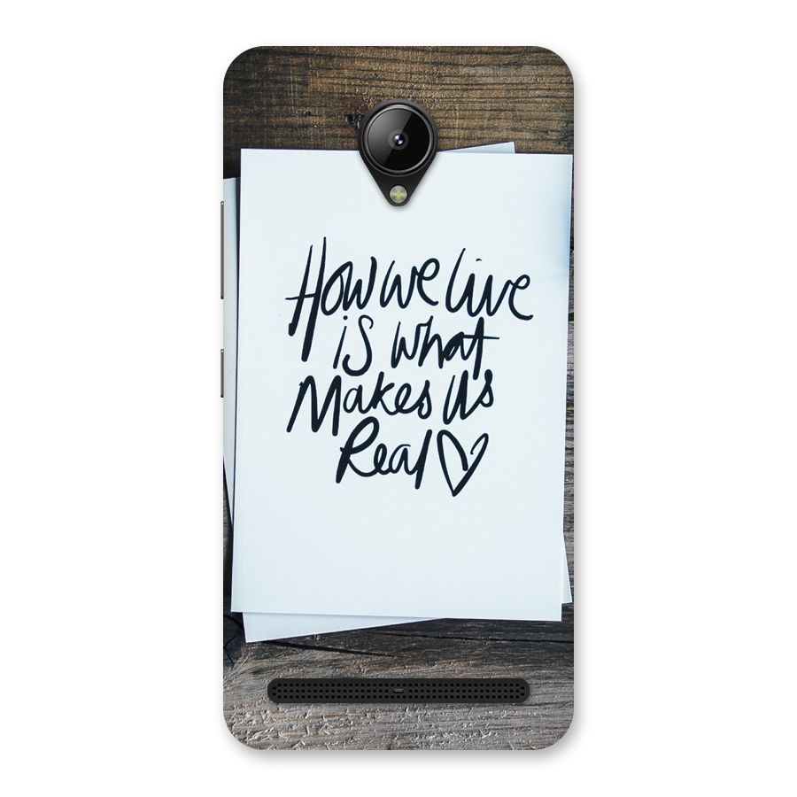 How We Live Back Case for Lenovo C2