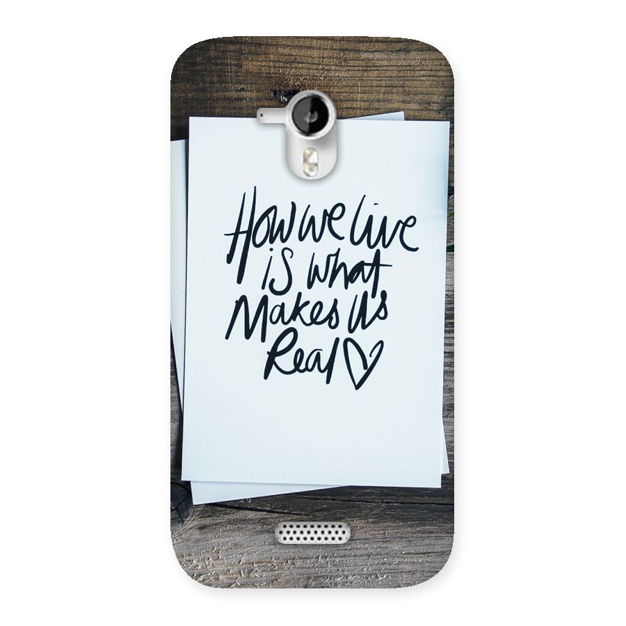 How We Live Back Case for Micromax Canvas HD A116