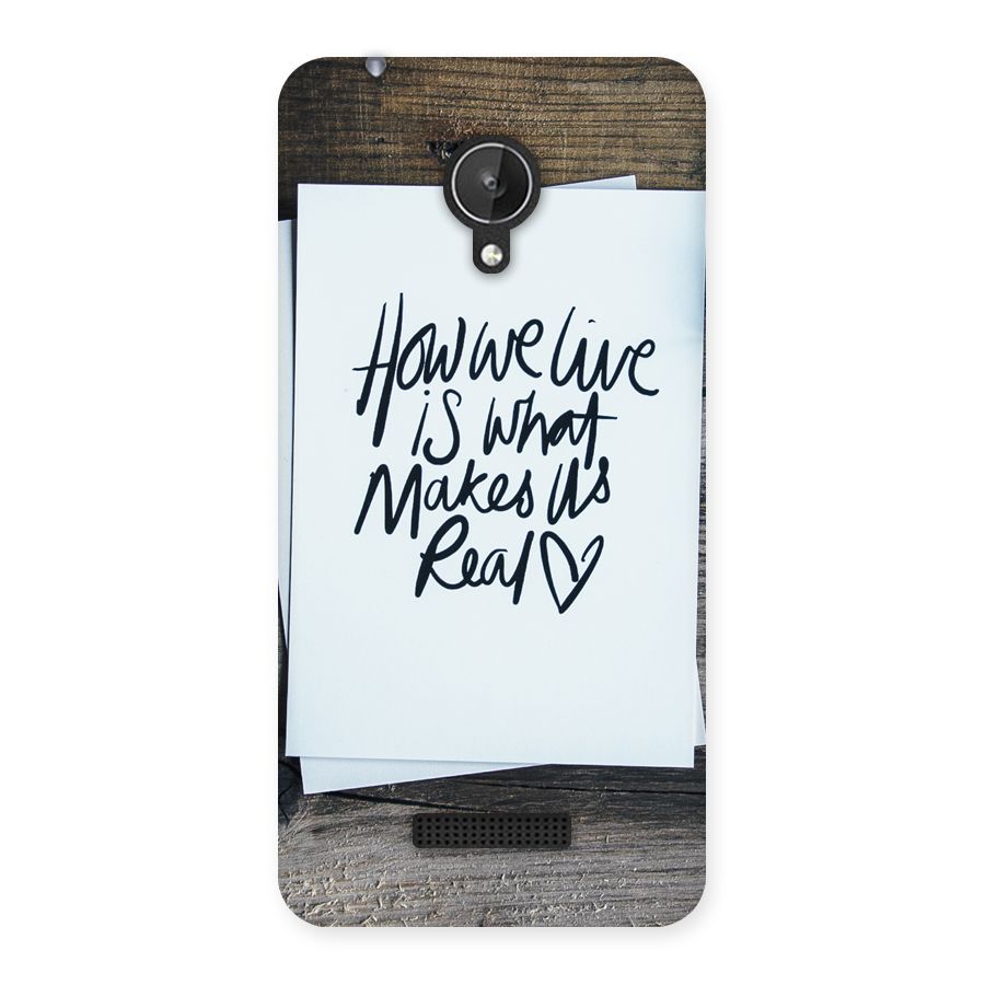 How We Live Back Case for Micromax Canvas Spark Q380