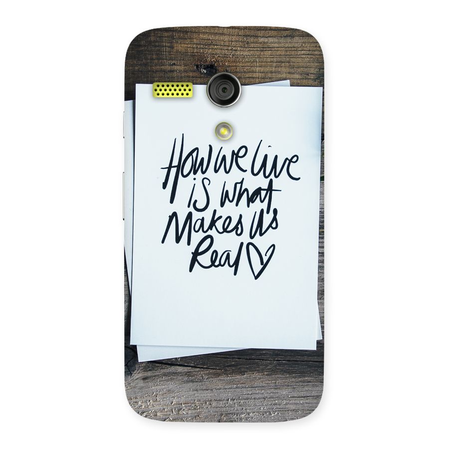 How We Live Back Case for Moto G