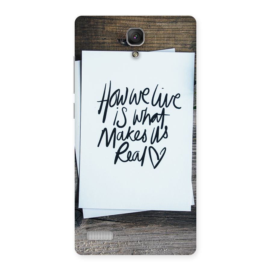 How We Live Back Case for Redmi Note
