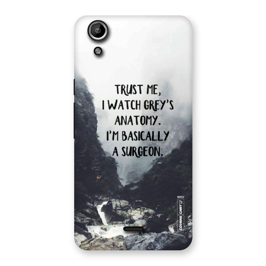 I Am A Surgeon Back Case for Micromax Canvas Selfie Lens Q345