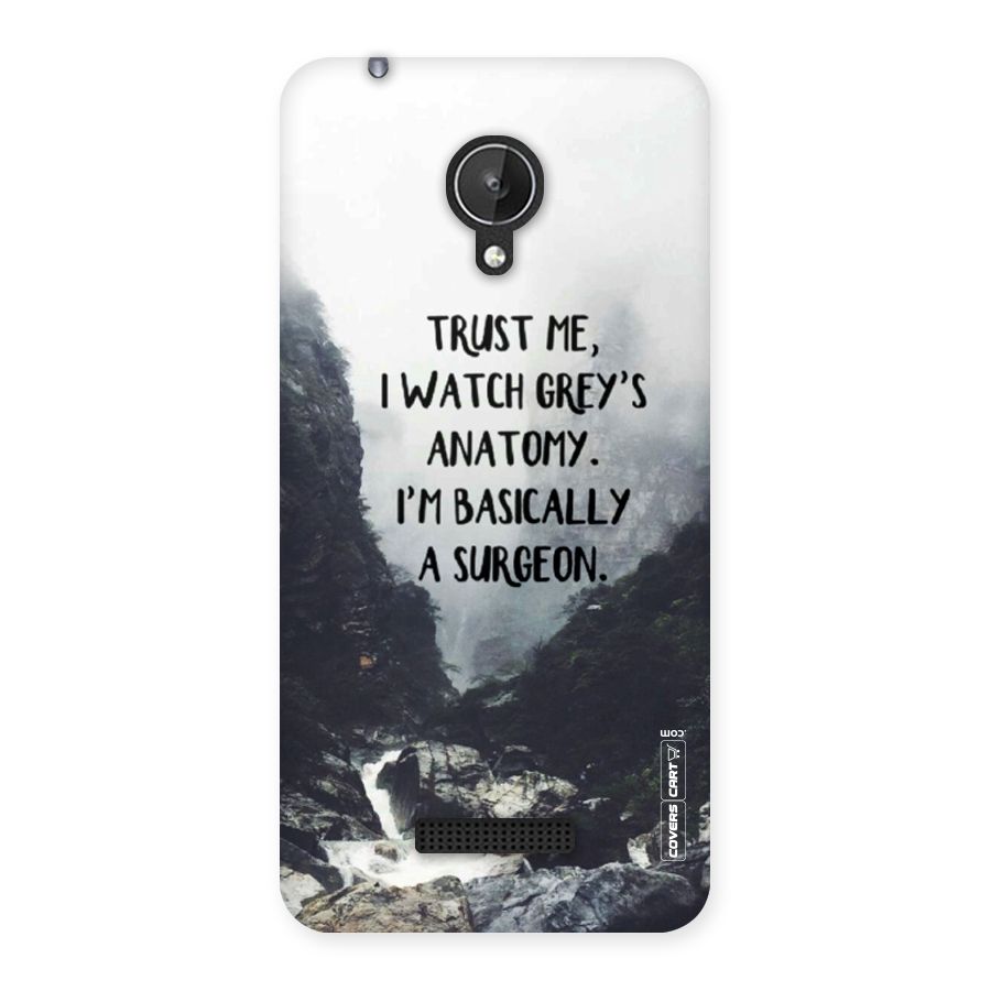 I Am A Surgeon Back Case for Micromax Canvas Spark Q380