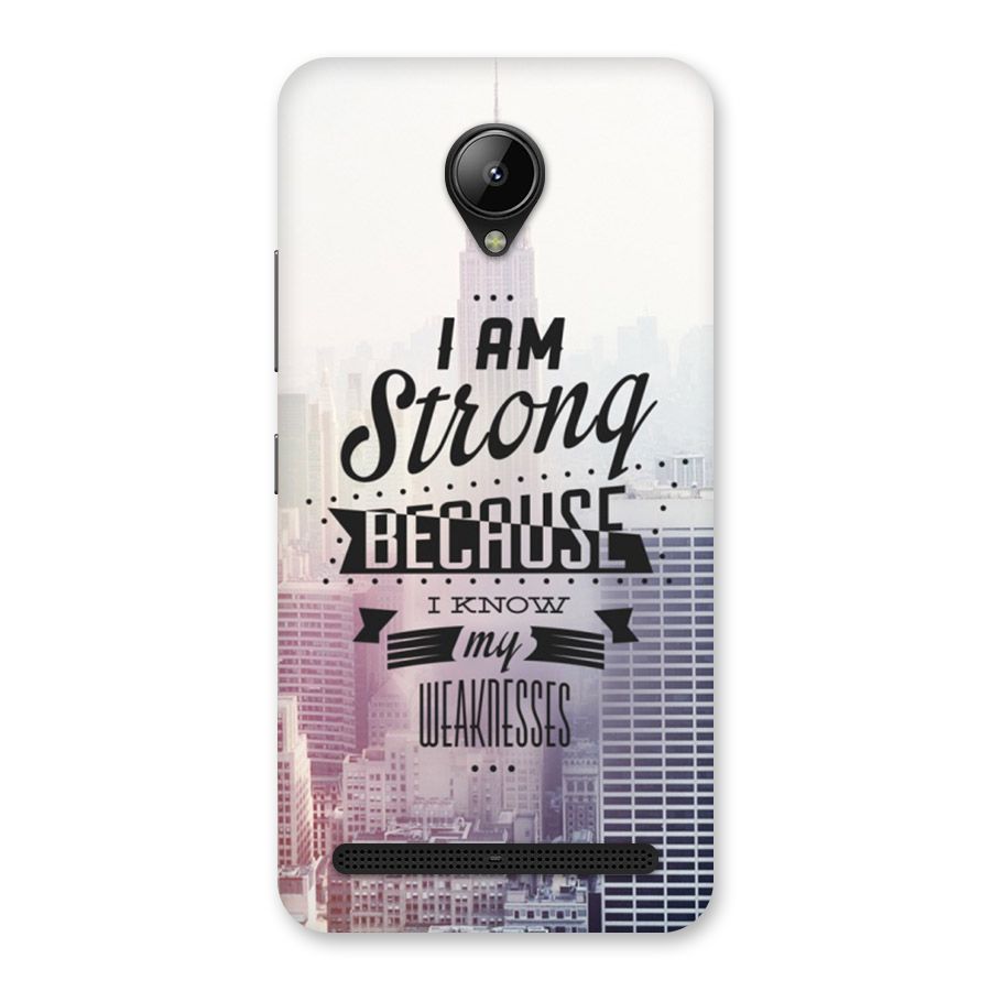 I am Strong Back Case for Lenovo C2