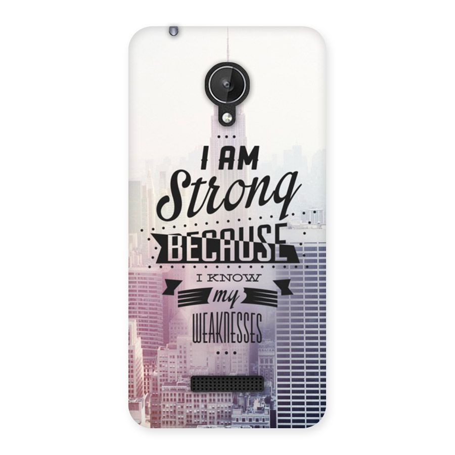 I am Strong Back Case for Micromax Canvas Spark Q380