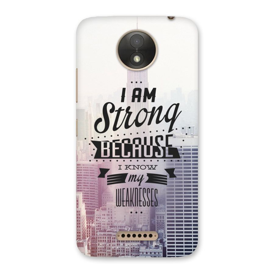 I am Strong Back Case for Moto C Plus