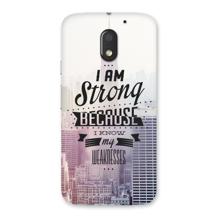 I am Strong Back Case for Moto E3 Power