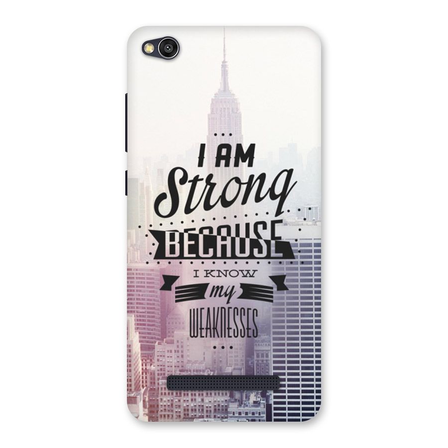 I am Strong Back Case for Redmi 4A