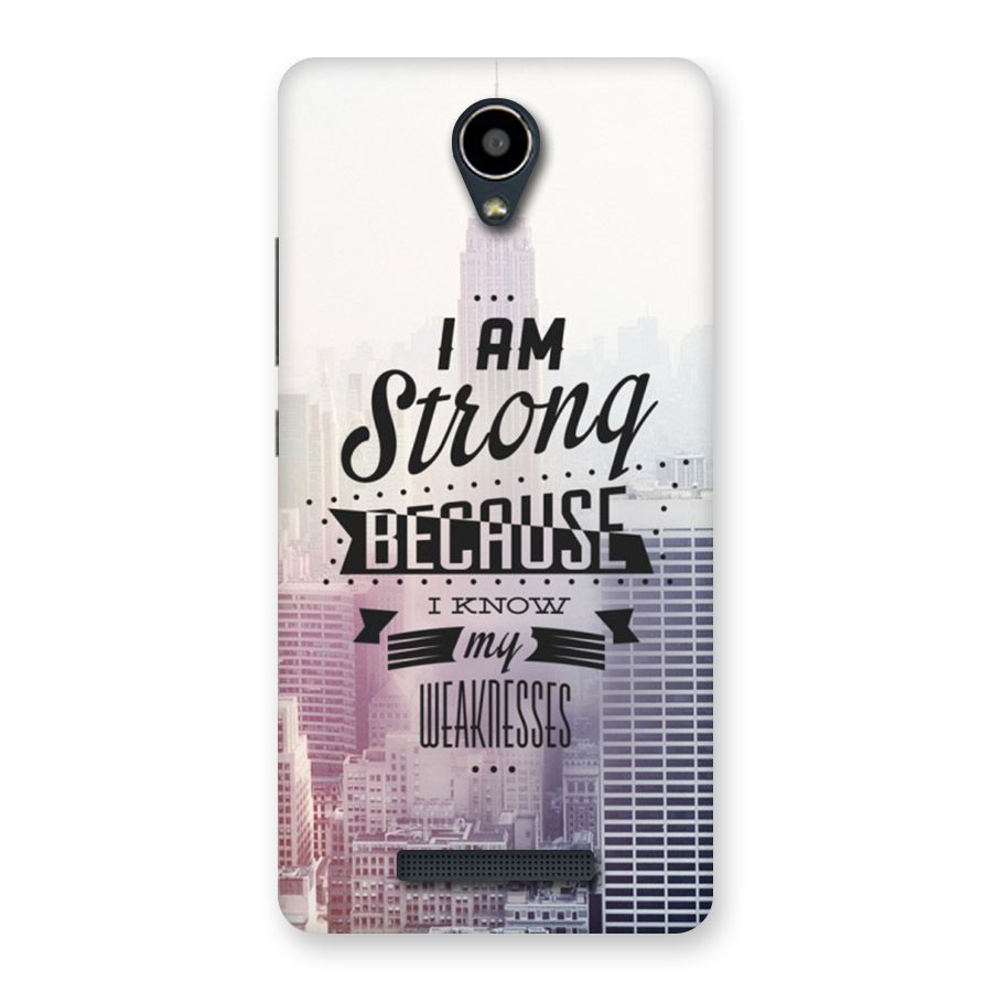I am Strong Back Case for Redmi Note 2