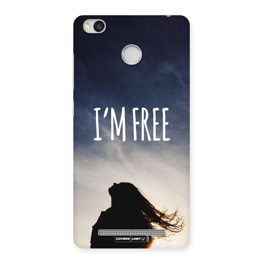 I m Free Back Case for Redmi 3S Prime