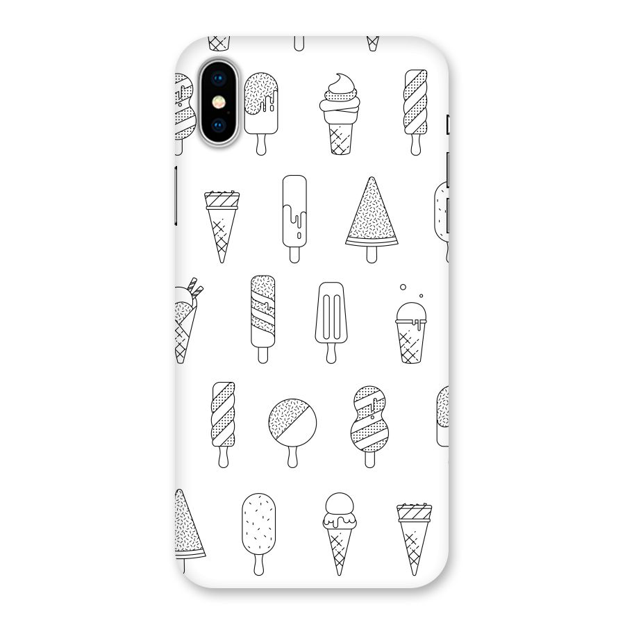 Ice Cream Lines Back Case for iPhone X