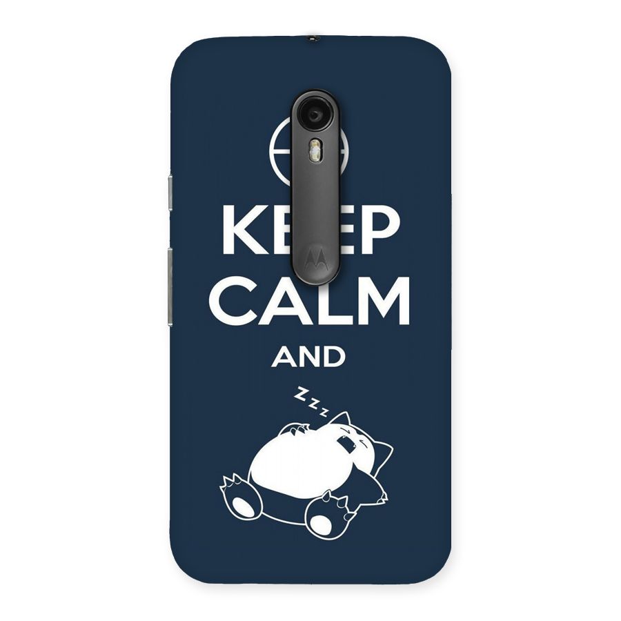 Keep Calm and Sleep Back Case for Moto G3