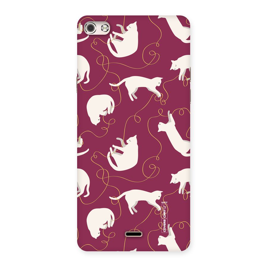 Lazy Kitty Back Case for Micromax Canvas Silver 5