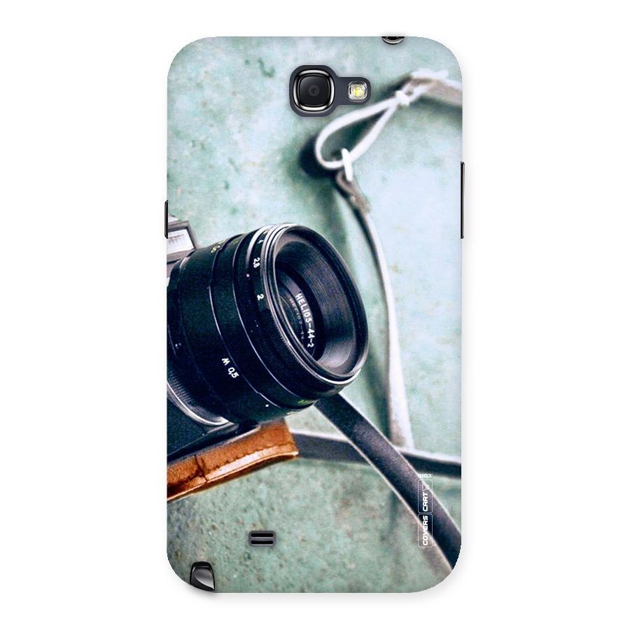 Leather Camera Lens Back Case for Galaxy Note 2