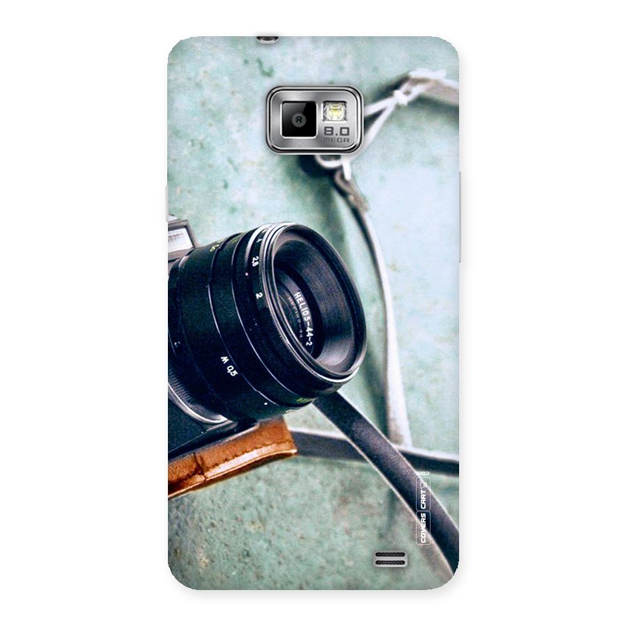 Leather Camera Lens Back Case for Galaxy S2