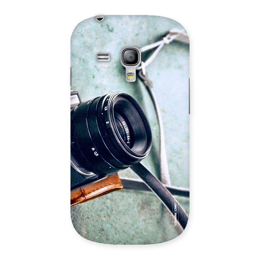 Leather Camera Lens Back Case for Galaxy S3 Mini